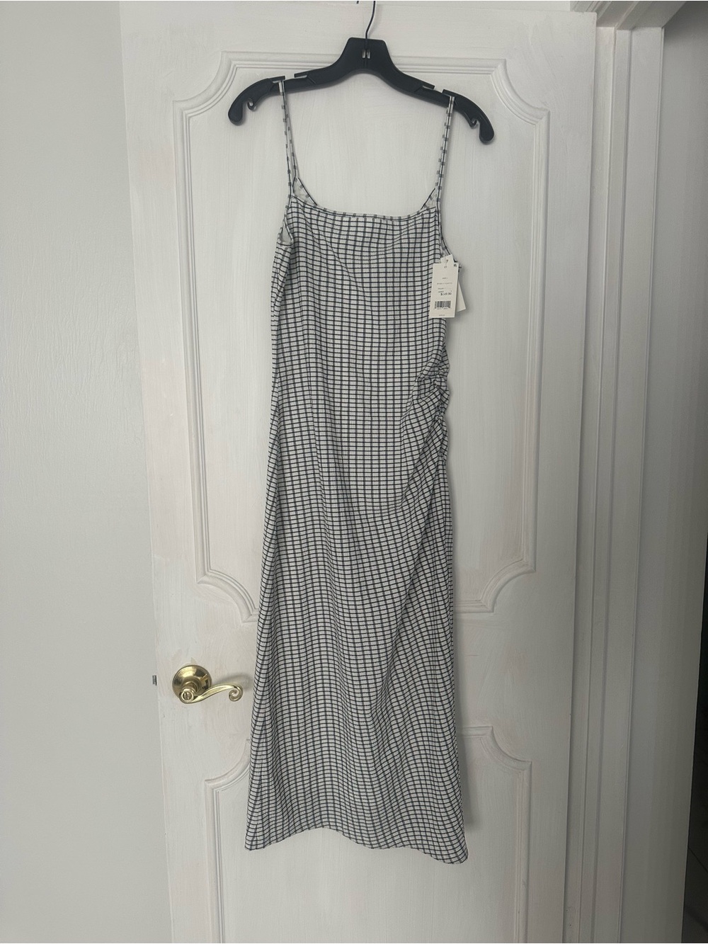 Vince Black and White Check Maxi Slip Dress